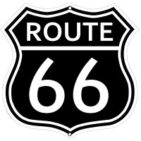 3 of Route 66 Black Cut Out Reproduction Garage Shop Metal Sign - 7.5" x 7.5"