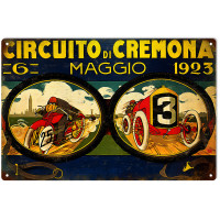 Circuito Cremona 1923 Race Car Metal Sign - 12" x 18"