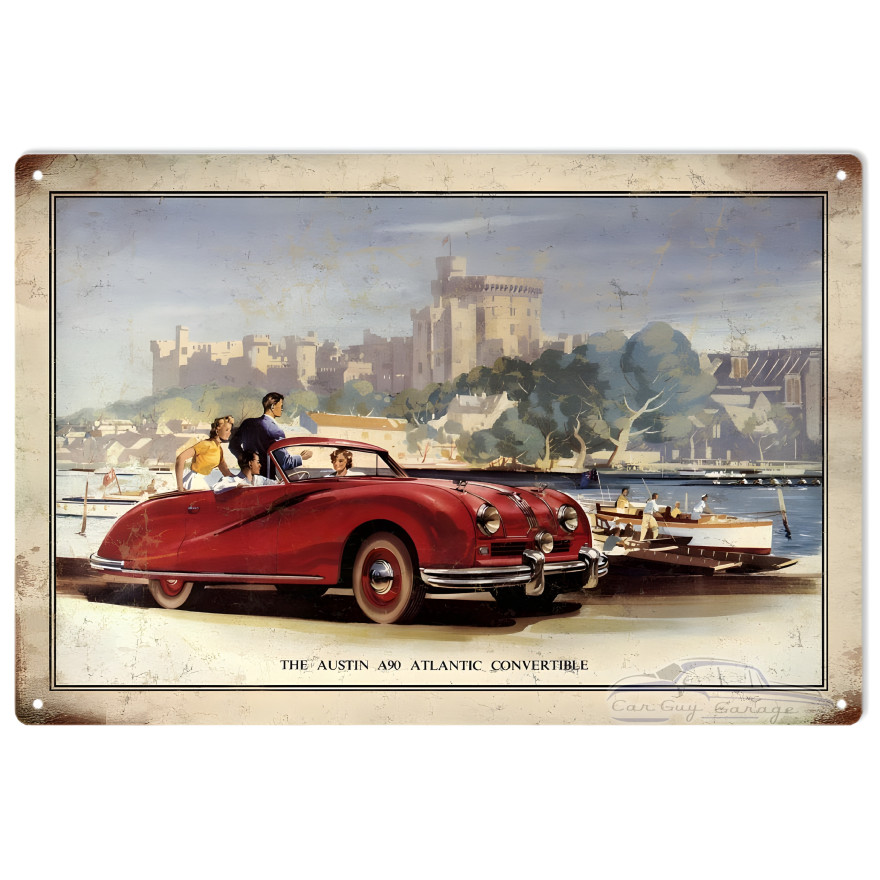The Austin A90 Atlantic Convertible Metal Sign - 12" x 18" The Austin A90 Atlantic Convertible Metal Sign - 12" x 18"