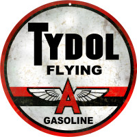 Tydol Flying A Gasoline Gas Station Metal Sign - 14" Round
