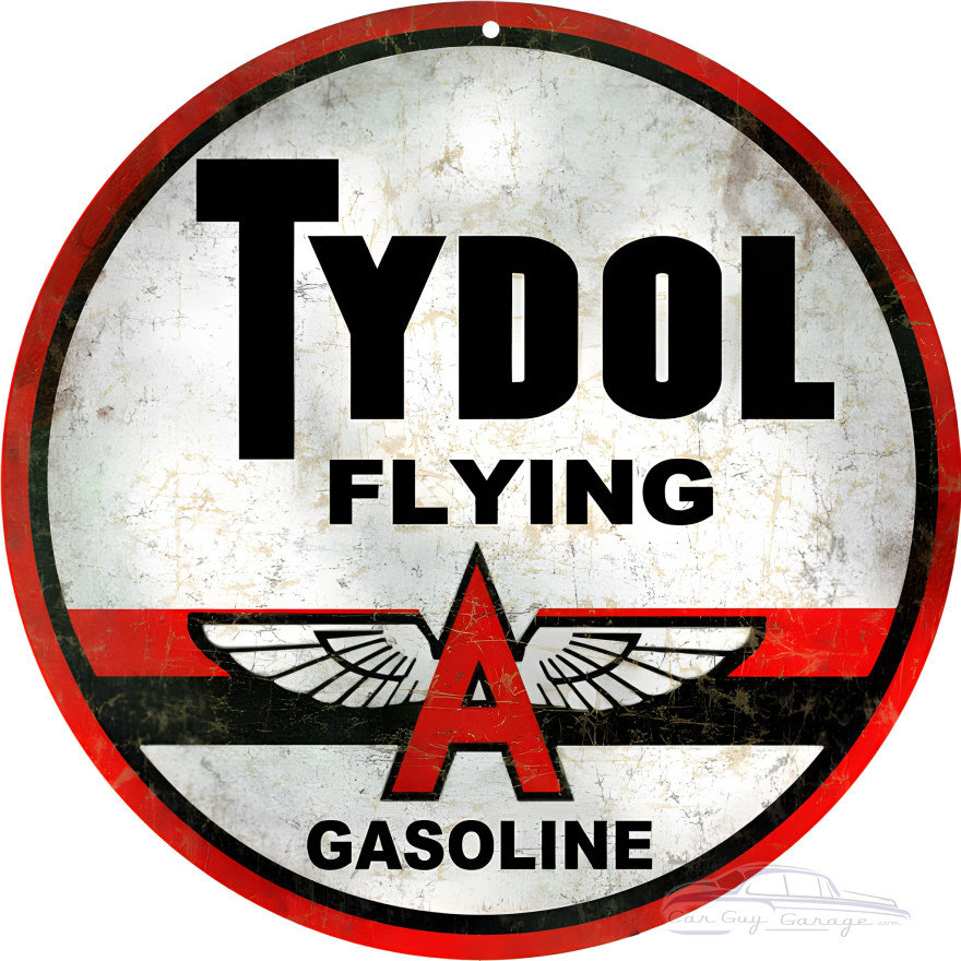 Tydol Flying A Gasoline Gas Station Metal Sign - 14" Round Tydol Flying A Gasoline Gas Station Metal Sign - 14" Round