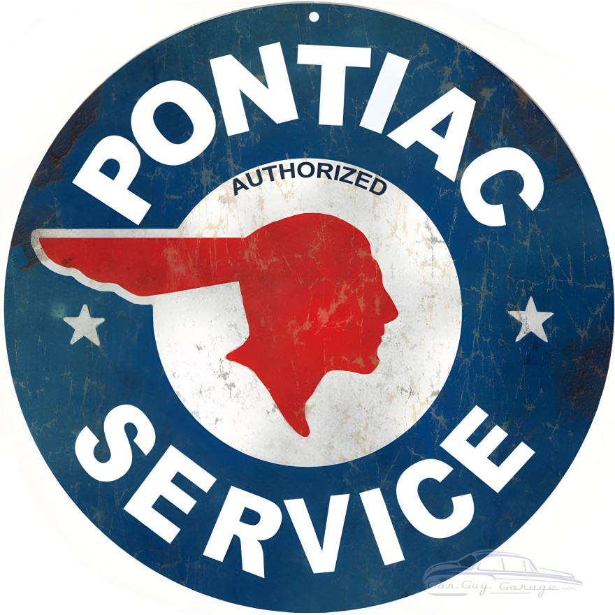 Pontiac Service Station Metal Sign - 14" Round Pontiac Service Station Metal Sign - 14" Round