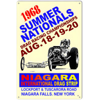 1968 Summer Nationals Motor Speedway Metal Sign - 12" x 18"