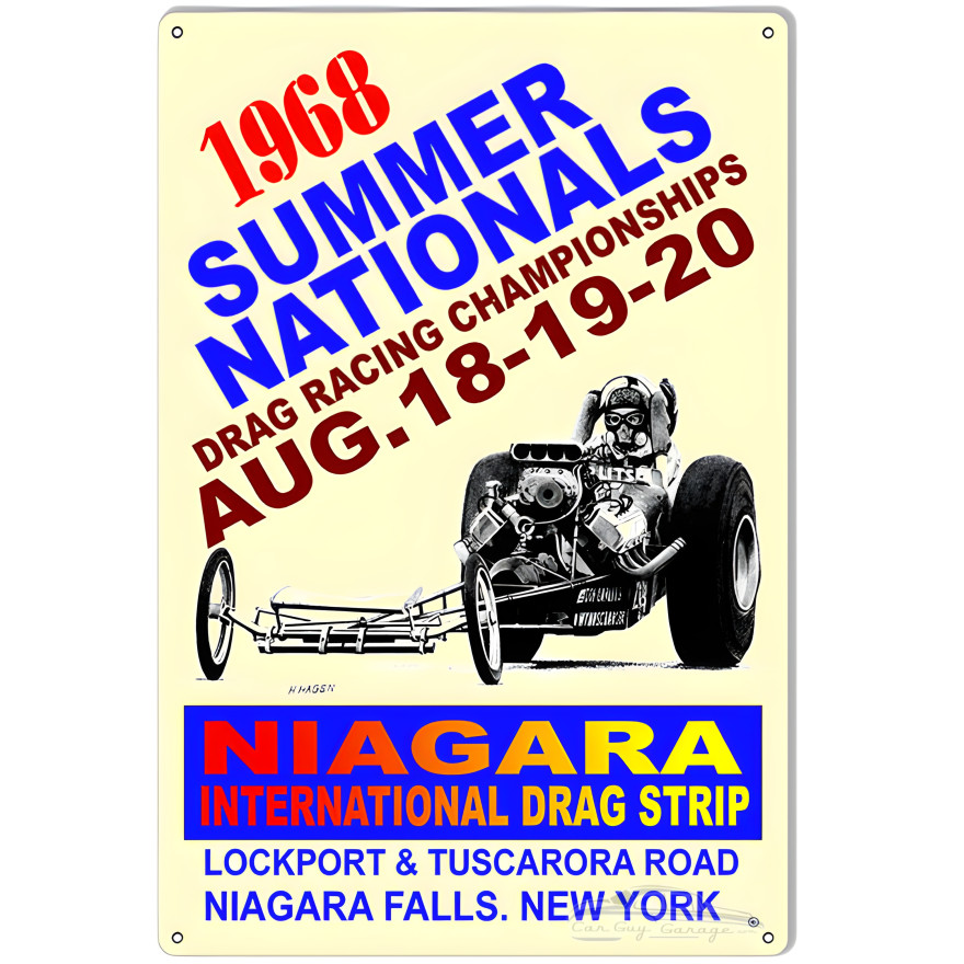 1968 Summer Nationals Motor Speedway Metal Sign - 12" x 18" 1968 Summer Nationals Motor Speedway Metal Sign - 12" x 18"