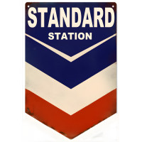 Standard Station Gas And Motor Oil Metal Sign - 12" x 18"