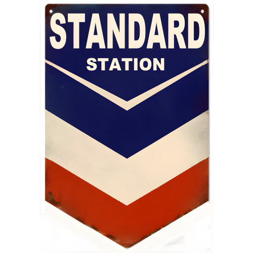 Standard Station Gas And Motor Oil Metal Sign - 12" x 18"