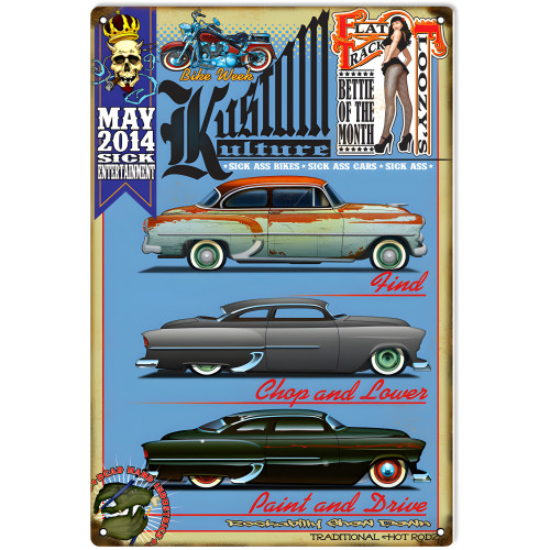 Custom Bike Week Kustom Kulture Metal Sign - 12" x 18"