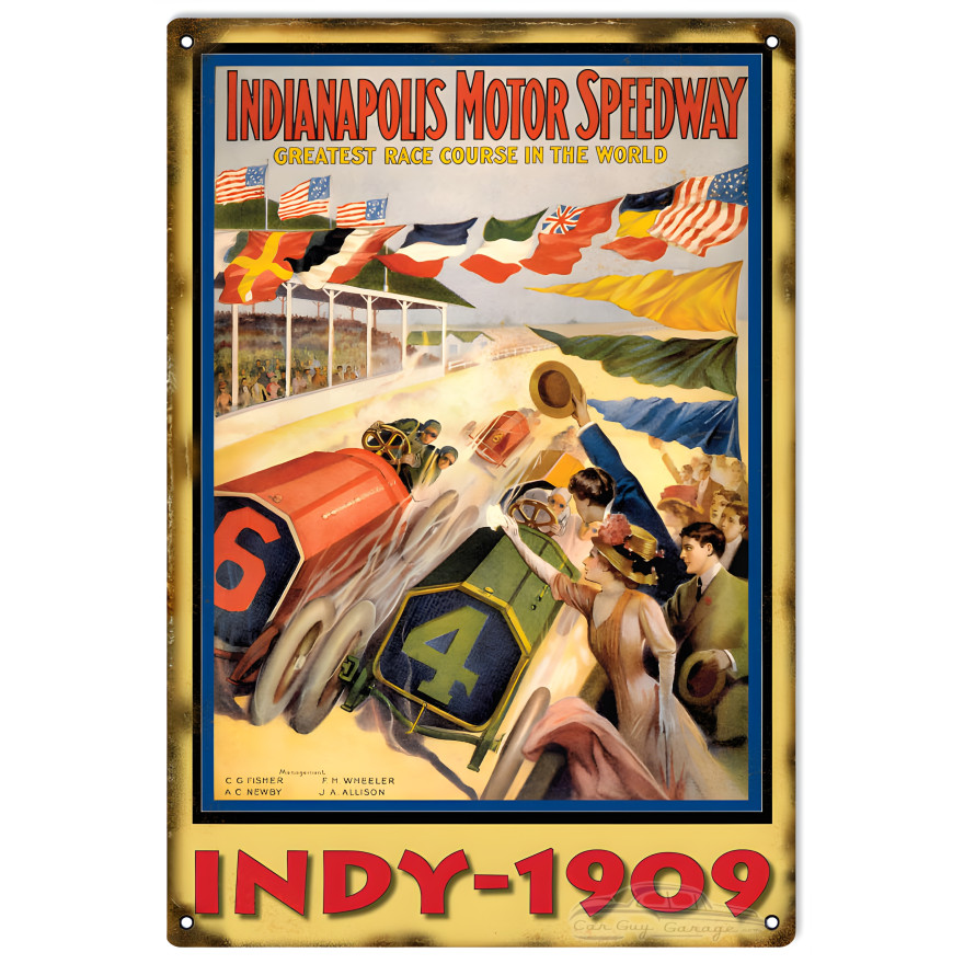 Indianapolis Motor Speedway Greatest Race Course In The World Metal Sign - 12" x 18" Indianapolis Motor Speedway Greatest Race Course In The World Metal Sign - 12" x 18"