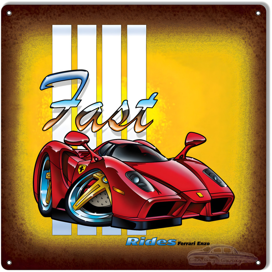 Ferrari Enza Metal Sign - 12" x 12" Ferrari Enza Metal Sign - 12" x 12"