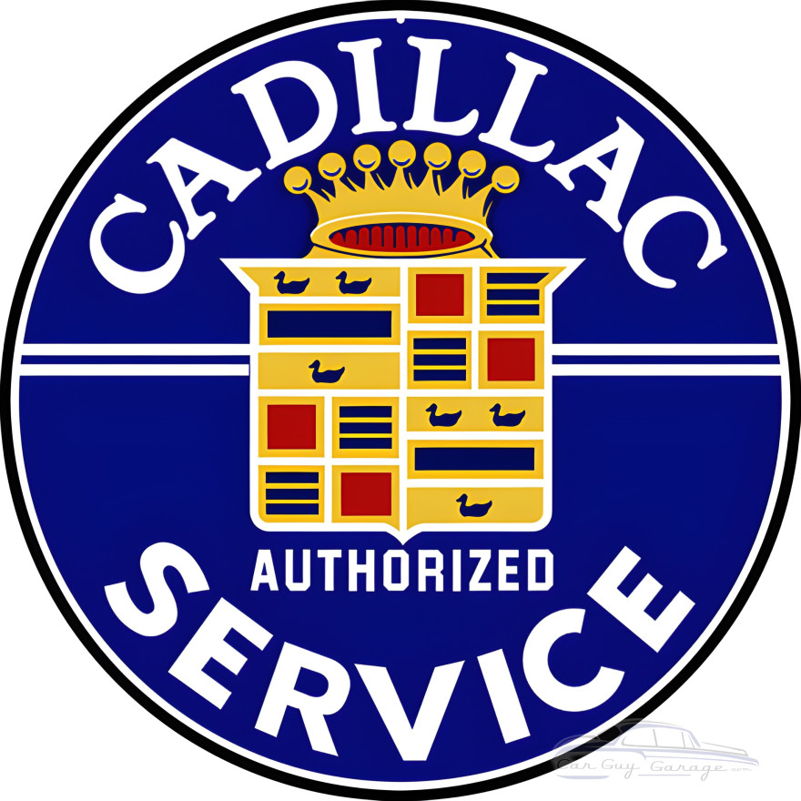 Cadillac Service Authorized Dealer Metal Sign - 14" Round Cadillac Service Authorized Dealer Metal Sign - 14" Round