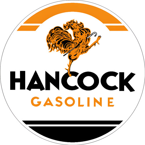 Hancock Gasoline Gas Station Metal Sign - 14" Round