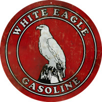 White Eagle Gasoline Service Station Metal Sign - 14" Round