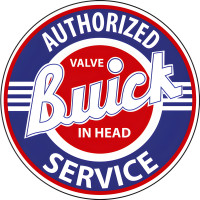 Authorized Buick Service Metal Sign - 14" Round