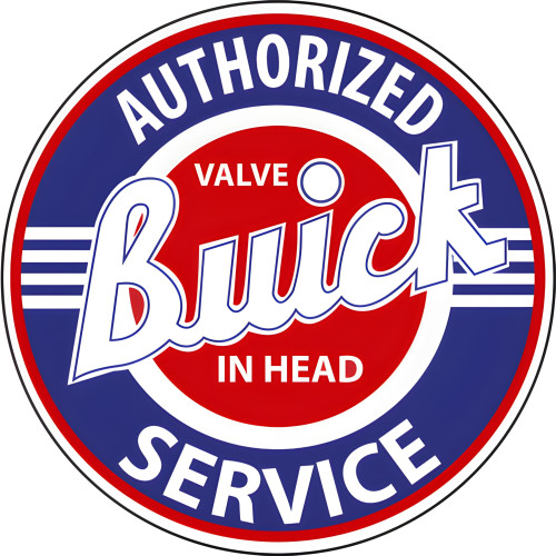 Authorized Buick Service Metal Sign - 14" Round