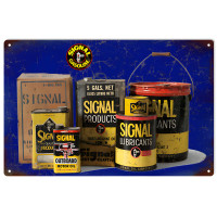Signal Gas Motor Oil And Gasoline Metal Sign - 12" x 18"