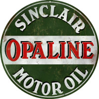 Sinclair Opaline Motor Oil Gas Station Metal Sign - 14" Round
