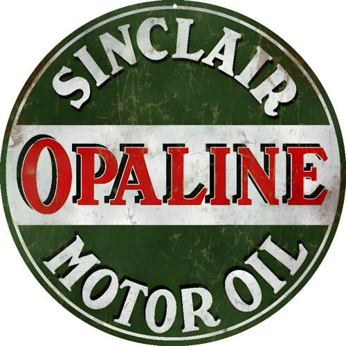 Sinclair Opaline Motor Oil Gas Station Metal Sign - 14" Round