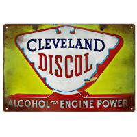 Cleveland Discol Alcohol Engine Power Metal Sign - 12" x 18"