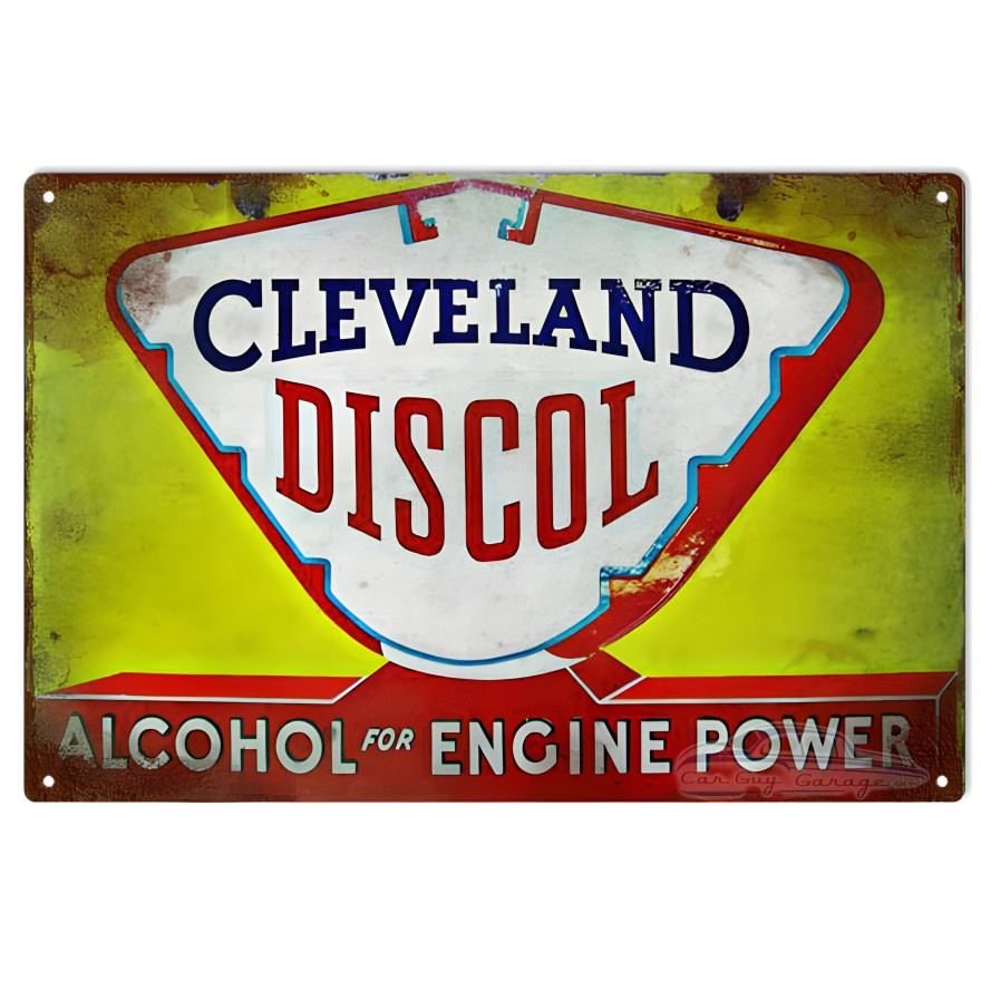 Cleveland Discol Alcohol Engine Power Metal Sign - 12" x 18" Cleveland Discol Alcohol Engine Power Metal Sign - 12" x 18"