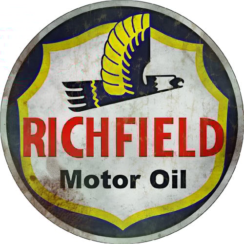 Richfield Motor Oil Metal Sign - 14" Round