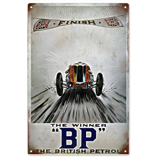 BP Motor Oil Hot Rod Metal Sign - 12" x 18"