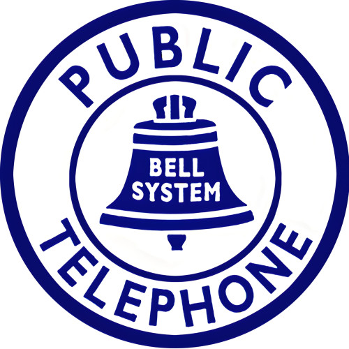 Public Telephone Bell System Metal Sign - 14" Round
