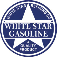 White Star Gasoline Station Metal Sign - 14" Round
