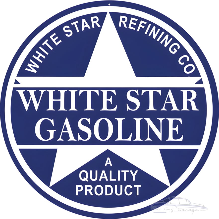 White Star Gasoline Station Metal Sign - 14" Round White Star Gasoline Station Metal Sign - 14" Round