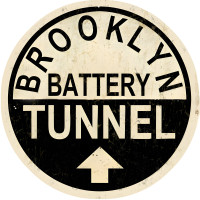 Brooklyn Battery Tunnel Metal Sign - 14" Round