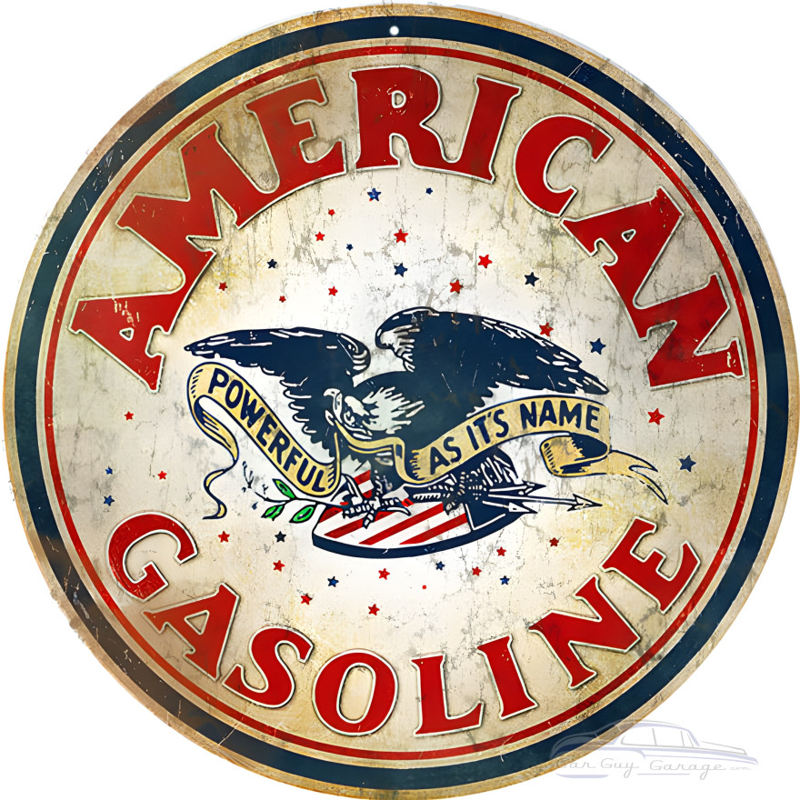 American Gasoline Station Metal Sign - 14" Round American Gasoline Station Metal Sign - 14" Round