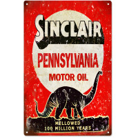 Sinclair Pennsylvania Motor Oil Metal Sign - 12" x 18"
