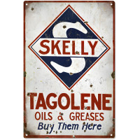 Skelly Tagolene Oils & Greases Metal Sign - 12" x 18"