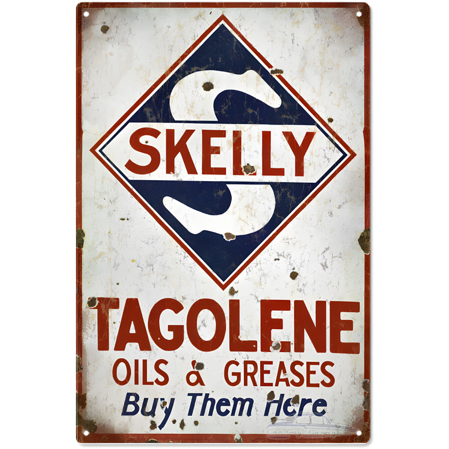 Skelly Tagolene Oils & Greases Metal Sign - 12" x 18" Skelly Tagolene Oils & Greases Metal Sign - 12" x 18"