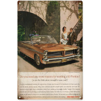 Nostalgic 63 Pontiac Advertisement Metal Sign - 12" x 18"