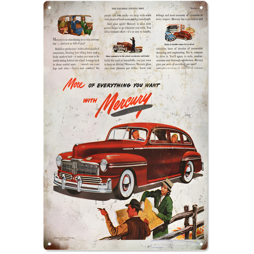 The Saturday Evening Post Mercury Advertisement Metal Sign - 12" x 18" The Saturday Evening Post Mercury Advertisement Metal Sign - 12" x 18"