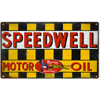 Speedwell Motor Oil And Gas Station Metal Sign - 8" x 14"