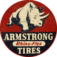 Armstrong Rhino-Flex Tires Metal Sign - 14" Round
