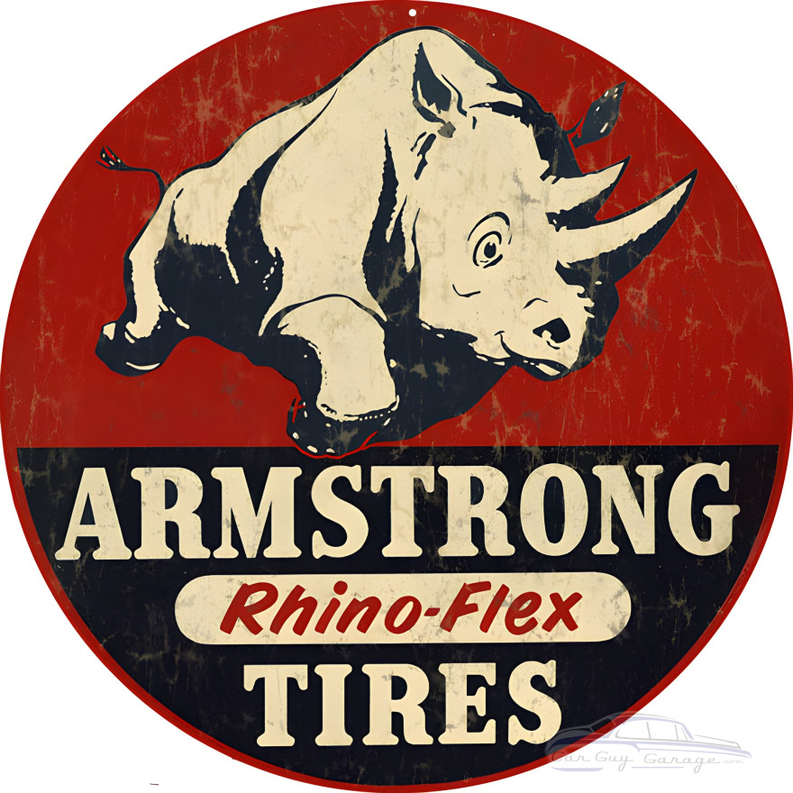 Armstrong Rhino-Flex Tires Metal Sign - 14" Round Armstrong Rhino-Flex Tires Metal Sign - 14" Round