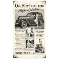 Our New Plymouth Advertisement Metal Sign - 8" x 14"