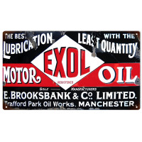 Exol Motor Oil and Gas Metal Sign - 8" x 14"