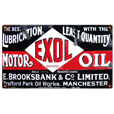 Exol Motor Oil and Gas Metal Sign