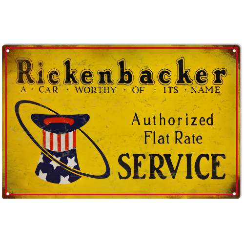 Rickenbacker Authorized Flat Rate Service Metal Sign - 8" x 14"
