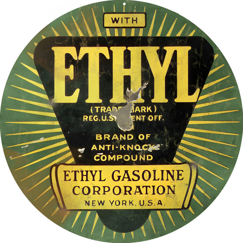 Ethyl Gasoline Corporation Service Metal Sign - 14" Round
