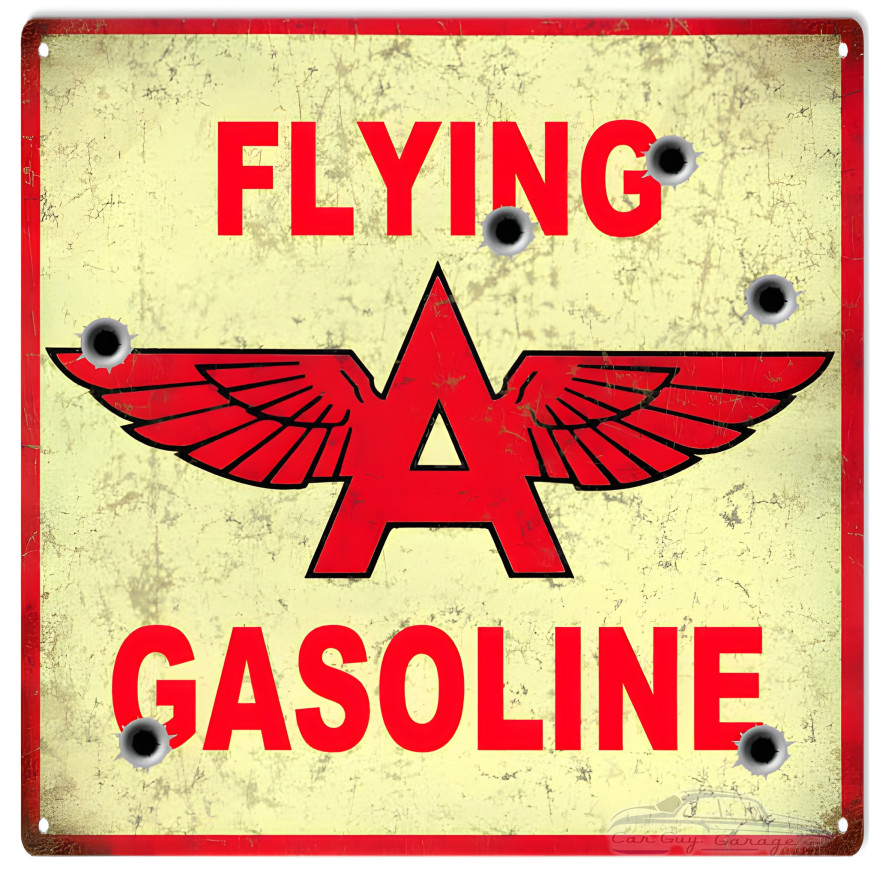 Flying A Gasoline Metal Sign - 12" x 12" Flying A Gasoline Metal Sign - 12" x 12"
