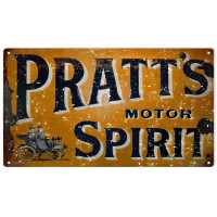 Pratt's Motor Spirit Metal Sign - 8" x 14"