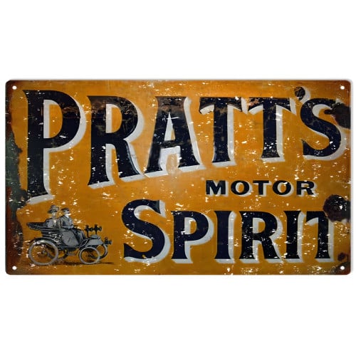 Pratt's Motor Spirit Metal Sign - 8" x 14"
