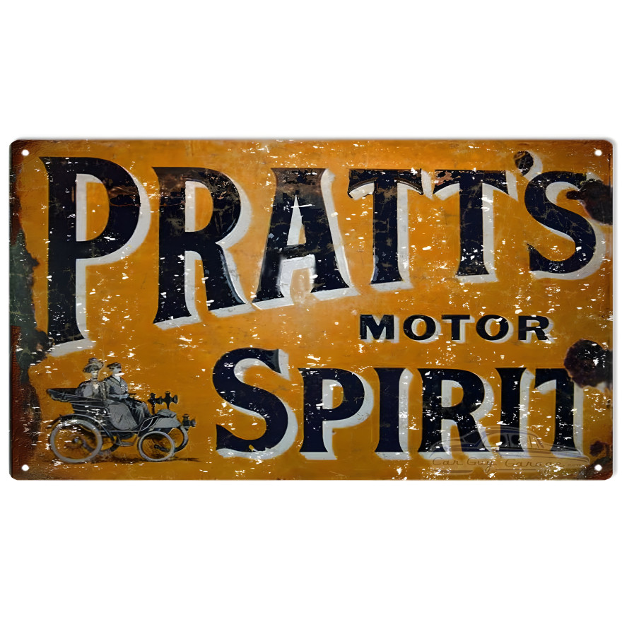 Pratt's Motor Spirit Metal Sign - 8" x 14"