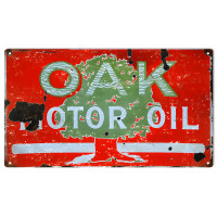 Oak Motor Oil Metal Sign - 8" x 14"