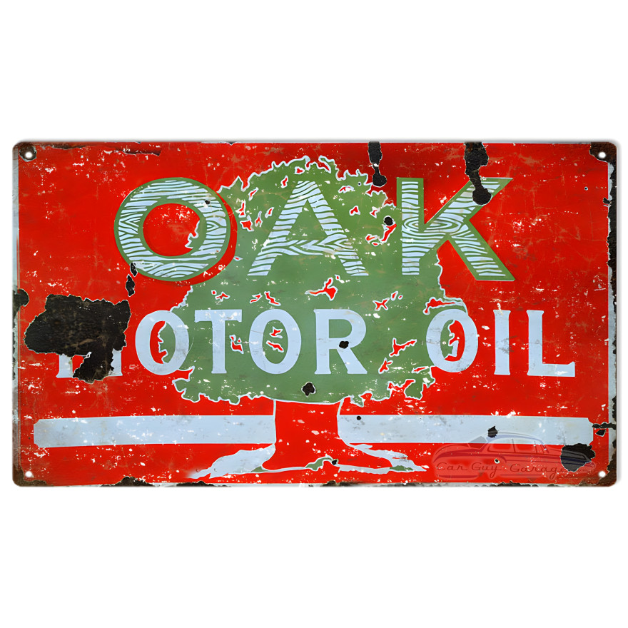 Oak Motor Oil Metal Sign - 8" x 14" Oak Motor Oil Metal Sign - 8" x 14"