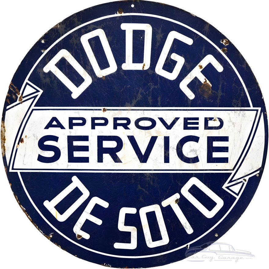 Dodge De Soto Approved Service Metal Sign - 14" Round Dodge De Soto Approved Service Metal Sign - 14" Round